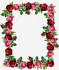 玫瑰花边框高清素材 玫瑰花 花朵装饰 设计素材 边框 免抠png 设计图片 免费下载