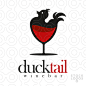 Ducktail : A duck in a glass, of wine. Nice logo for a trendy wine bar 鸡尾酒哈哈哈哈哈哈哈