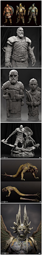 战神4 God of War｜3D角色、场景、材质  游戏美术素材 战神4 3D场景角色人物怪物材质图鉴 CG原画设定参考  ZBRUSH作品图片参考