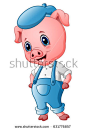 Cute pig cartoon posing
