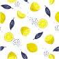 手绘水果香蕉西瓜柠檬AI矢量印刷印花图案 墙纸设计 (21)
