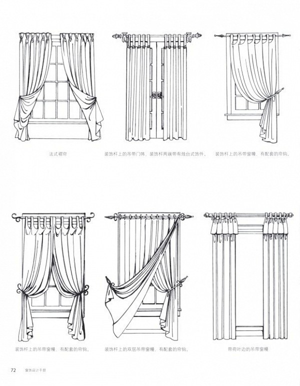 全套各风格布艺窗帘收集（彩色手绘版本） ...