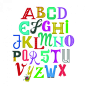 拼色字母字母设计矢量素材