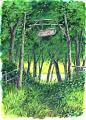 【新作品】2016年第一张新作品，吉卜力工作室动画电影《回忆中的玛尼》的背景画送给大家，这幅作品森林的层次很多，画的时候需要注意上色步骤，希望大家会喜欢哦！“相信是成功的起点，坚持是成功的终点！”#水彩##插画##宫崎骏##风景##森林#