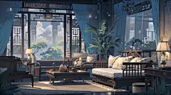 AI古风宫殿场景素材 室内场景建筑设计参考 影视游戏概念背景插画-淘宝网