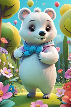 小熊形象可爱甜心小动物模型图片