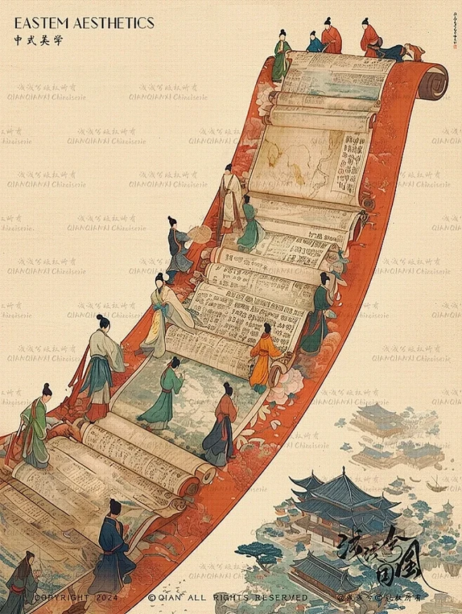 国风插画·画卷上的新中式 - 小红书