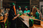 Free People in Green Outfit Enjoying the Party Stock Photo