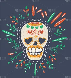 装饰品,头骨,华丽的,传统,怪异,花