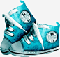 一双鞋子高清素材 一双 圆形标志 手绘 蓝色 鞋子 鞋带 免抠png 设计图片 免费下载