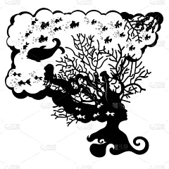 礁石,美人鱼,单色调,可爱的,公主,海豚,童话故事,尾巴,珊瑚,着色