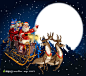 月光下的圣诞老人高清设计背景图片素材