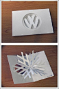 Graphic Artist State of Mind / clever volkswagen laser cut holiday card