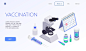 Vaccination isometric web landing page banner