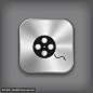 电影卷图标 - 矢量金属应用程序按钮
Film roll icon - vector metal app button