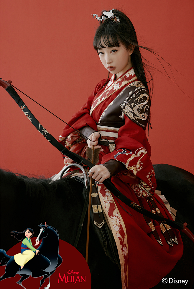 十三余小豆蔻儿[迪士尼花木兰合作款-花家木兰] 织金交领汉服女春-淘宝网