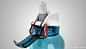 HIKING BOTTLE 2016 : Hiking caps and bottles sold at Decathlon store.Crédits : 3D rendering - Louis Dantcikian