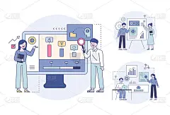 企业营销插图。