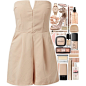 A fashion look from October 2015 featuring pink chiffon dress, beige top and red long sleeve shirt. Browse and shop related looks.