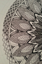 Judy's Zentangle Creations: Half Mandala Feast. looks very art deco to me: 