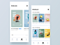 杂志读者APP  -  Bookrack书架书杂志设计艺术蓝色ui