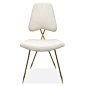 Jonathan Adler Maxime Dining Chair : Modern Elegance.A gleaming brass frame with an intriguing crisscross back and our signature sabots cradles a softly curved seat and sculptural back. But don't be fooled by the sinuous frame—the Maxime Dining Chair is v