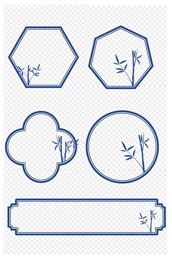 国风古风边框竹子内容框展示框窗户免扣元素...