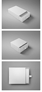白色纸盒子包装设计方形抽屉样式展示智能贴图模型PSD样机素材-淘宝网