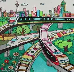 儿童水彩画获奖作品欣赏-家乡的变化(8)