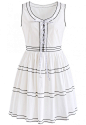 Forever Young Lace-Up Sleeveless Dress in White : Slip into this white dress with a subtle lace-up detail for a subtle look that may be dressed up or down.

- Lace-up string on bust
- Sleeveless design
- Concealed back zip closure
- Lined
- 100% Polyester