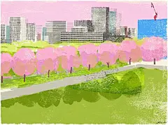 【日本插画师Tatsuro Kiuchi作品欣赏】
　来自日本的插画师、设计师Tatsuro Kiuchi的插画作品，别致的色调、特殊的纹理，有点水粉感觉，又有点蜡笔的感觉，很平面。好像他在用画笔在随性的节奏里讲述美好的故事。