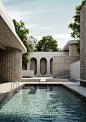 House with pool- Brutalism : Images invented and created for The Cool Hunter.