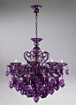Retro Glamour Purple Glass Chandelier