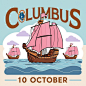Flat Columbus Day Background Design