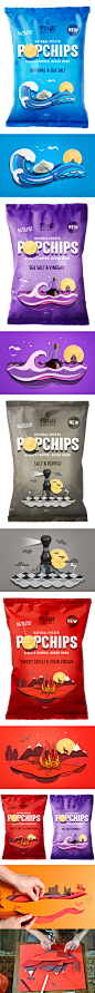 Popchips is a four flavour range of potato chips from Ping which have been popped—much like popcorn—rather than backed or fried to create a healthier snack. New Zealand-based Marx Design were responsible for developing a new mascot for Ping that could wor