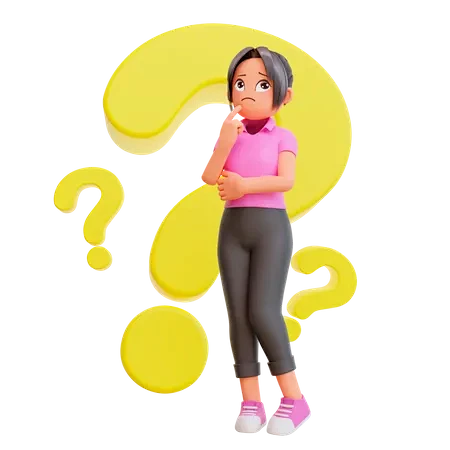 女孩在网上工作 3D 插图