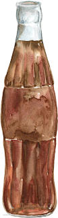 非酒精饮料水彩画插图