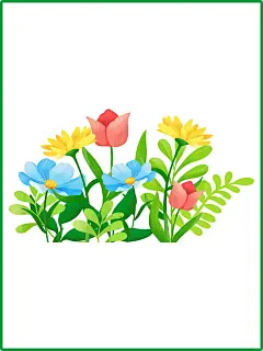 免抠素材丨卡通花草树丛植物手账元素 - 小红书
