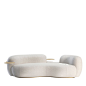 北欧设计师创意时尚布艺沙发别墅现代弧形羊毛绒客厅异型休闲单椅-淘宝网
