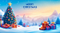 Merry christmas and happy new year 3d background template