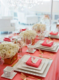 Coral tablescape