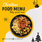 Christmas food menu social media and instagram post template