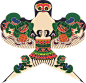 中国传统古风国潮风筝纸鸢燕子印画印花高清图案素材元素AI矢量