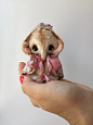 Amelia by Alina Kushnir :  The new tiny pocketpet looks for her mom! Amelia is a real "Barby" but among the elephants. The girl is handsewn of viscosa. She has glass eyes, tonned with oil paints and has nice alife weight. The elphant is 5 way di