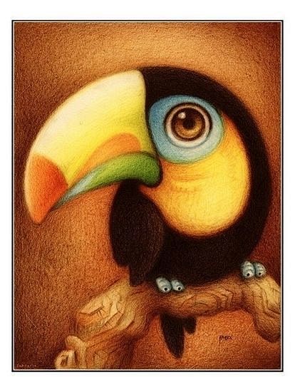 分享一个国外画师的彩铅作品，超萌的~~_...