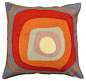 Kandinsky Ruby Square III Cushion Cover Hand Embroidered 18" x 18" contemporary-decorative-pillows