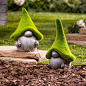 GIL S/2 8.07-in H Terracotta Moss Gnomes