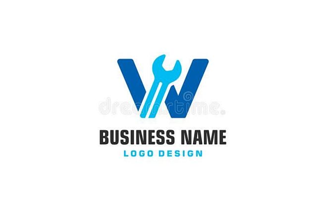 Letter W Wrench Logo...