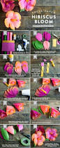 DIY Crepe Paper Hibiscus Flowers