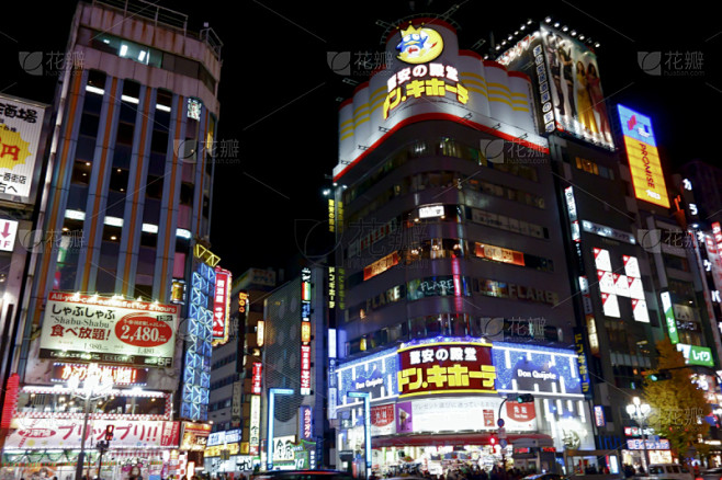 新宿区,东京,led灯,美,水平画幅,夜晚,无人,日本,光亮,城市